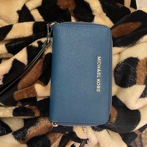 Dark Blue MK wristlet